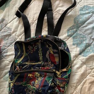 Stylish Black Printed Vintage  Backpack